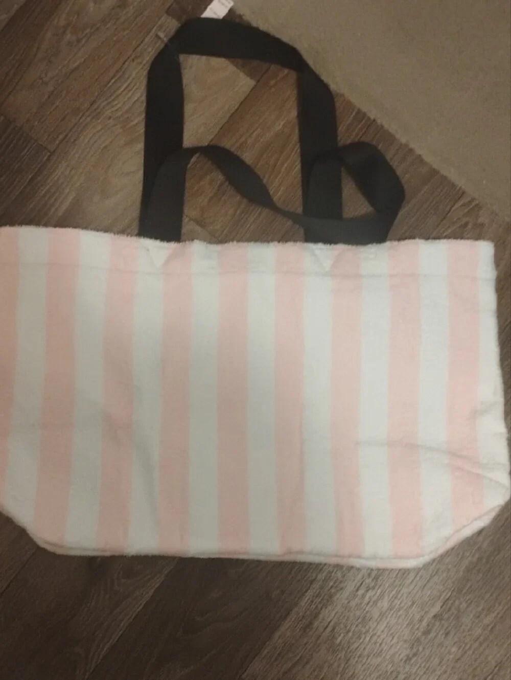 5/$20 NWT Victoria's Secret Pink And White Striped Terry Cloth Tote